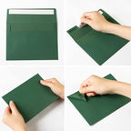 Wishop 100 Pack Dark Green A7 Envelopes Self-Adhesive 5x7 Envelopes for Invitations, 5x7 Greeting Cards