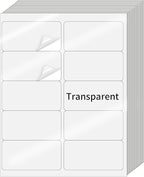 STARLIBOO Transparent Stickers Labels - 2" x 4" Address Labels Mailing Stickers for Laser/Inkjet Printer 8.5"×11"- 20 Sheet