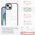 MOSNOVO Magnetic Case for iPhone 15 Plus, 10ft Military-Grade Protection, Compatible with Magsafe, Shockproof Phone Case for iPhone 15 Plus / 14 Plus - White Swirl - Clear Black
