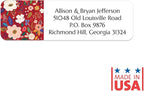 Multi-Floral Print Rolled Address Labels / 500 Personalized Return Address Labels/Designer Address Stickers in Elegant Plastic Dispenser