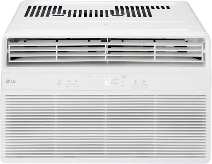 LG LW1025R 10,000 Air Conditioner with Dehumidifier, 115V, Medium Rooms up to 450 Sq. Ft, Window Unit AC with Remote Control, 3 Speeds, Auto-Restart, 24-Hour Timer, 10000 BTU, Bright White