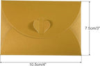 PATIKIL Gift Card Envelopes, 12 Pack Heart Shaped Clasp Small Gift Cards Holder Mini Envelope for Birthdays Weddings, Gold