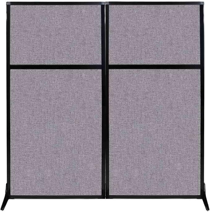 Versare Workstation Partition | Portable Wall Divider | Modern Office Cubicle | Free Standing Privacy Screen | Flexible Work Space | 66" x 70" Cloud Gray Fabric Panels