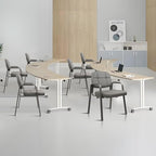 CLATINA Waiting Room Guest Chair with Bonded Leather Padded Arm Rest for Office Reception and Conference Desk(Grey 2 Pack)