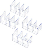 LUGUNU Clear Acrylic Purse Organizer - 3-Section Divider for Handbag Closet Storage - Durable Rack for Purses, Clutches More (Set of 4)