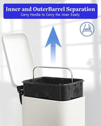 JM.YIPENG Bathroom Rubbish Bin, 5 Litre Cosmetic Bin, Small Waste Bin with Soft Close Lid, Bathroom Bin for Toilet, Bathroom, Bedroom, Living Room, White