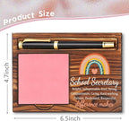 School Secretary Sticky Note Holder, Thank You School Secretary Gifts, School Secretary Appreciation Gifts, School Secretary Office Decor Self-Stick Note Pad Holders YB368
