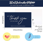 120 Pieces Thank You for Your Order Cards Customer Appreciation Note Cards Thank You for Supporting My Business Card for Small Business Owners Stores Online Retailers 3.5 x 2 Inch(Navy Blue, White)