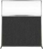 Versare Hush Screen Portable Room Divider | Workstation Wall Divider | Freestanding Privacy Hush Panels | Clear Windows | Fabric Office Divider Screen | Great for Room Separation