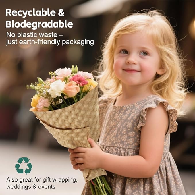 Reusable Bubble Paper - 15" x 50 FT Durable Bubble Wrap for Moving, Eco-Friendly & Washable Shipping Supplies, Biodegradable Packing Paper