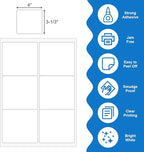 BESTEASY Sticker Labels Compatible Laser/Ink Jet Shipping Labels (8000 sheets, 6 up-3-1/3" x 4")