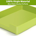 Letter-Size Tray Desk Letter Tray Paper Tray, Sturdy Heavy-Duty Plastic Printer Paper Tray, Single-Tier Stackable File Storage Organizer for Office Home (1, Green)