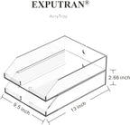 (2pcs Pack) Stackable Clear Acrylic Paper Trays, Desk File Organizer, A4 Paper Holder, Letter Tray