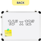 VUSIGN Monthly Dry Erase Calendar Whiteboard for Wall, 16" X 12" Double-Sided Board, Hanging Whiteboard Dry Erase for Office, Desk, Kitchen, Dorm, Silver