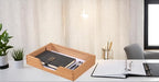 Wood Letter-Size Tray for Office Desktop Organizer - Wooden Front-Load Documents Tray for Mail, Paper, File, Magazine, Pen,Notebook Storage Paper Holder Trays Light(DGTU-LT)