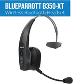 BlueParrott B350-XT Mono Bluetooth Wireless Headphones 96% Noise Canceling Over Head Trucker Headset with Mic, Adjustable Lightweight Headband, IP54-Rated Protection, 24 hrs. Talk Time, Black
