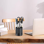 Metal pen holder, Revolver magazine design pencil holder, All aluminum office supplies storage