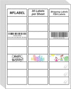 MFLABEL Address Labels, 1" x2-5/8 Mailing Labels, 30-UP White Shipping Labels for Inkjet or Laser Printer, 4500 Sticker Labels (150 Sheets), 30 Labels per Sheet