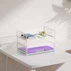 Marbrasse 3 Tier Paper Organizer Letter Tray, Mesh File Organizer with Handle, Paper Sorter Desk Organizer for Home Office Supplies(White)