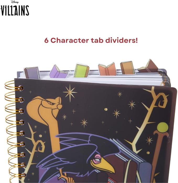 Innovative Designs Disney Villains Journal Notebook, Spiral Bound, 144 Lined Pages, 8 x 7 inches, Light Green, Disney Princess Movie Characters