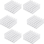 6Pack Acrylic Mail Organizer for Sorting Mail, Business Card, 5Slot Acrylic Mail Sorter for Desktop Shelf, Clear Bill Money Divider for Cash Envelope, Desk Organizer, Home and Office Use