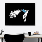 Magnetic Glass Writeboard 48"x36" Premium Tempered Dry Erase Boards Wall Mounted Frameless Whiteboard Bulletin Message Boards (Black)