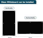 J&J worldwide Black Glass Whiteboard Magnetic Dry Erase Board 6' x 3', Large Frameless Glass White Board Wall Mounting for Office, Home, School, Includes Magnets, Marker Tray, Eraser