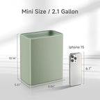 TIPGO Small Metal Trash Can, 2.1 Gallon Slim Trash Can for Bathroom, Wastebasket Garbage Bin for Bedroom, Office, Kitchen, Under Sink (Green)