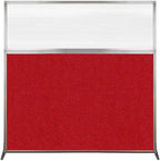 Versare Hush Screen Portable Room Divider | Workstation Wall Divider | Freestanding Privacy Hush Panels | Clear Fluted Windows | Fabric Office Divider Screen | Great for Room Separation