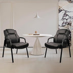 CLATINA Big & Tall 500 lb. Guest Chair, Leather Reception Chairs with Padded Arm Rest for Waiting Room Office Home and Meeting Conference-Black, 4 Pack