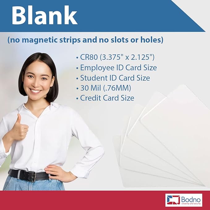 400 Pack - Bodno Premium CR80 30 Mil Graphic Quality PVC Cards