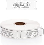 Clear Outline Rolled Address Labels / 250 Personalized Return Address Labels/Designer Address Stickers in Elegant Plastic Dispenser