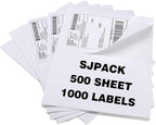 1000 Half Sheet Self Adhesive Shipping Labels, 8.5" x 5.5" Address Labels for Laser & Inkjet Printers(1000 labels-500 Sheet)
