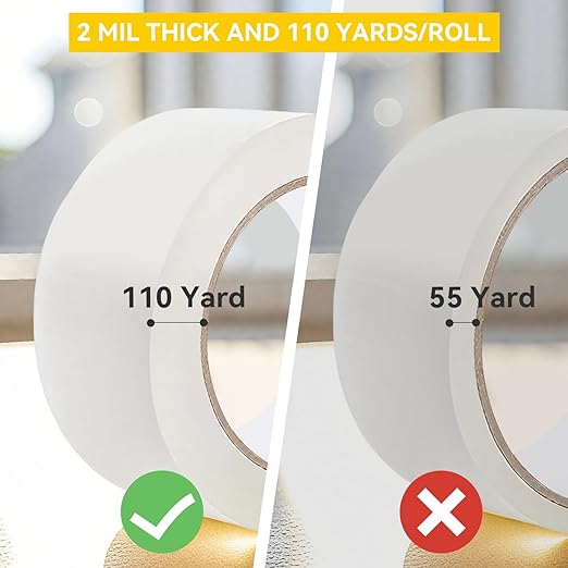 Clear Packing Tape 36 Rolls, Total 3960 yd., Heavy Duty Shipping Tape, Each 2 inch x 110 Yards x 2 mil Thick for Shipping, Packaging, Sealing and Moving