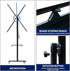 48" x 24" Magnetic Mobile Whiteboard - 360° Reversible Double-Sided Dry Erase Board with Wheels, Portable Standing Whiteboard Easel for Office & Classroom - Includes 6 Markers + 1 Eraser