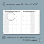 POPRUN Planner 2025-2026 (Medium 6.75''x 8.75''), Horizontal Weekly Notebook Jul.2025 - Jun.2026, Academic Appointment Book with Monthly Tabs, Leather Hardcover, Inner Pocket, 100 GSM - Navy Blue