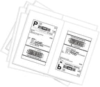 BESTEASY 16000 Round Corner Half Sheet Self Adhesive Shipping Labels for Laser and Ink Jet Printers, White Blank (8000 Sheets, 16000 Labels)
