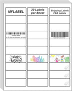 MFLABEL 1" x2-5/8 Address Labels - 6000 Premium Matte White Shipping Labels for Laser & Inkjet Printers (200 Sheets, 30 Labels/Sheet) + Free Fragile Stickers!