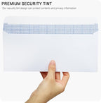 HERKKA #10 Security Self-Seal Envelopes, No.10 Windowless Bussiness Envelopes, Security Tinted with Printer Friendly Design - Size 4-1/8 x 9-1/2 Inch - White - 24 LB - 1000 Pack