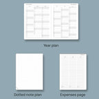 POPRUN 2025 Planner (Medium Size 8.5''x 6.5'' Hardcover) - Daily Weekly and Monthly Calendar Agenda 2025 Appointment Book with Hourly Time Slots, Monthly Tabs, 100 GSM - Pacific Green