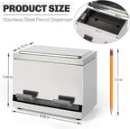 Stainless Steel Pencil Dispenser/Pen Holder for Classroom Home Restaurant for Bulk Pencils Storage/Unwrapped Drinking Straws Storage (Silver)