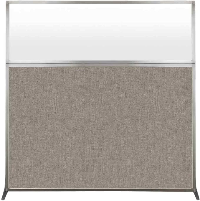 Versare Hush Screen Portable Room Divider | Workstation Wall Divider | Freestanding Privacy Hush Panels | Frosted Windows | Fabric Office Divider Screen | Great for Room Separation