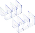 YAGELI Clear Acrylic Purse/Handbag Organizer - 3 Sections Divider for Closet Storage - Sturdy Organizer Rack for Purses, Handbags, and Clutches(2Pack-3Sections)