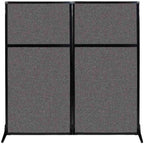 Versare Workstation Partition | Portable Wall Divider | Modern Office Cubicle | Free Standing Privacy Screen | Flexible Work Space | 66" x 70" Charcoal Gray Fabric Panels