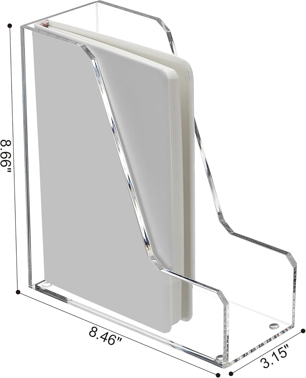 SANRUI 2 Pack Acrylic Magazine File Holder, Vertical File Sorter Holders Desk Organizer, Clear Folder Organizer Document Rack for Office Desktop, Home Workspace, 8.66inx8.46inx3.15in