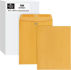 Quality Park 11-1/2" x 14-1/2" Clasp Envelopes, Brown Kraft, Gummed Flap, Heavy 32lb, 100/Box (QUA37805)