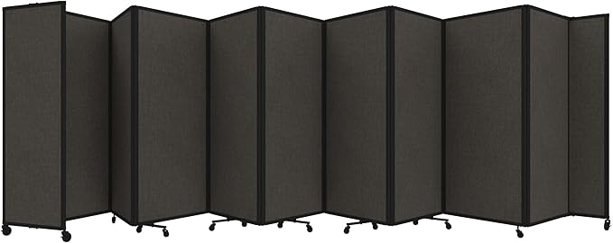 Versare Room Divider 360 Portable Wall Partition | Folding Panels | Large Freestanding Divider | Locking Wheels | Temporary Room Separator