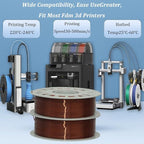 Silk Filament 1.75, Pla + Filament, 3D Printer Filament, Dimensional Accuracy +/- 0.03 Mm, 3D Printer Filament Silk, Pla Filament', Pla 1 Kg (2.2 Lbs), Fit Most FDM 3D Printers (Copper)