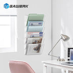 6 Pack Clear Acrylic Single Pocket, Plastic Hanging Wall Mount File Holder for Office Home, Clear