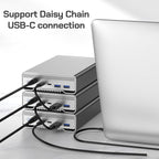 Avolusion PRO-G1 Series 12TB USB 3.2 Gen 2 (10Gbps) USB-C External Hard Drive w/USB HUB for Windows or MacOS Desktop PC/Laptop (Silver) (Renewed)